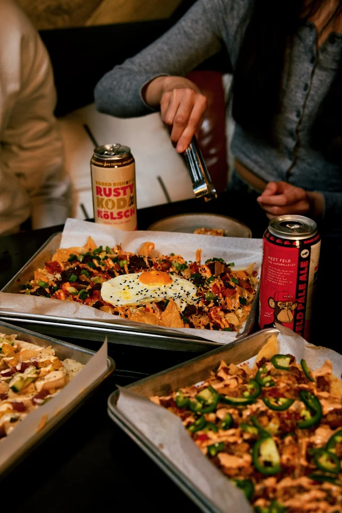Signature craft nachos at Madi's 12|12 craft nacho restaurant in Inglewood, Calgary AB